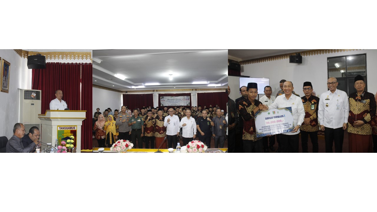 Pj. Bupati Tanggamus, Ir. Mulyadi Irsan, M.T., Berikan Penghargaan kepada Kafilah MTQ Berprestasi