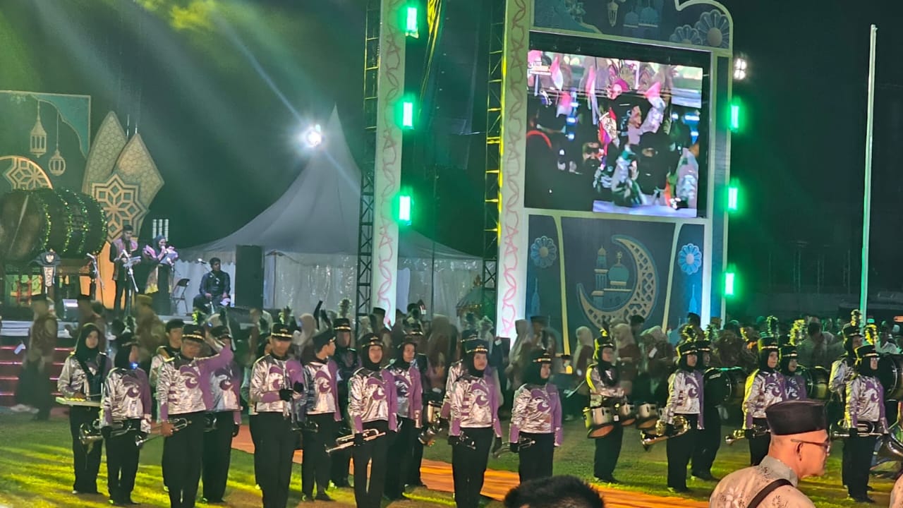 Marching Band MAN 1 Bandarlampung Iringi Pembukaan MTQ ke-53 Tingkat Kota