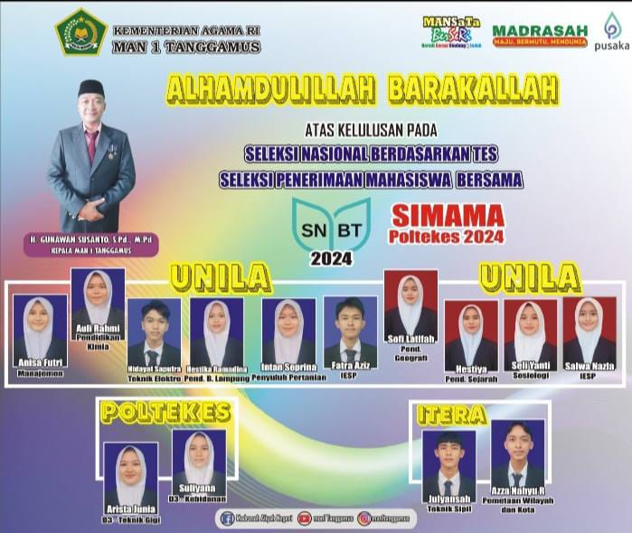 14 Peserta Didik MAN 1 Tanggamus Lulus PTN Jalur SNBT 2024