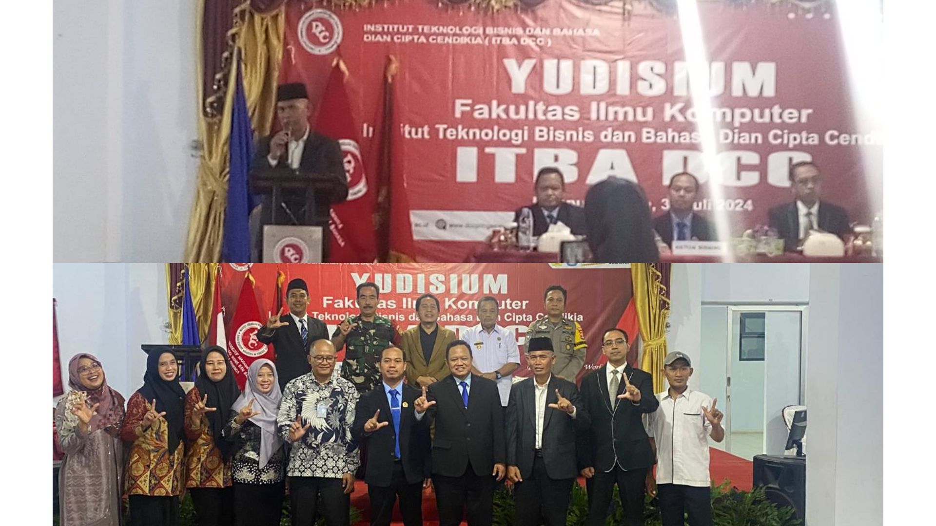 "Kalian Siap Untuk Menjadi Agen Perubahan Dalam Penerapan Teknologi Informasi" - Kasubbag TU Kankemenag Lampung Utara saat Yudisium ITBA DCC