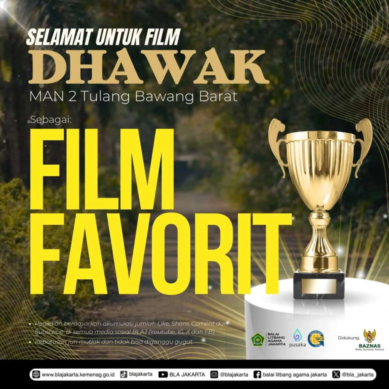 Film Dhawak MAN 2 Tulang Bawang Barat Sebagai Film Favorit Nasional