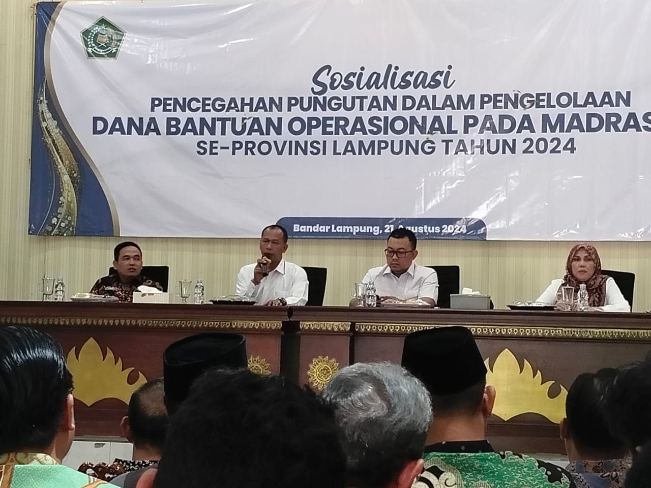 Kamad MTsN 2 Way Kanan, Hadiri Sosialisasi Pencegahan Pungutan dalam Pengelolaan Dana Bantuan Operasional Madrasah 2024