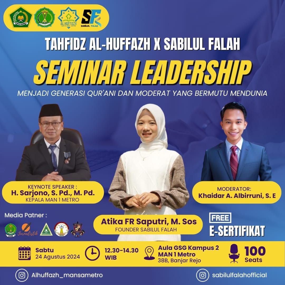 MAN 1 Metro Adakan Seminar Leadership Tahfidz