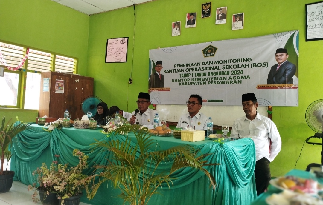 Pembinaan dan Monitoring Bantuan Operasional Sekolah (BOS) di MI Nurul Iman oleh Tim Kemenag Pesawaran