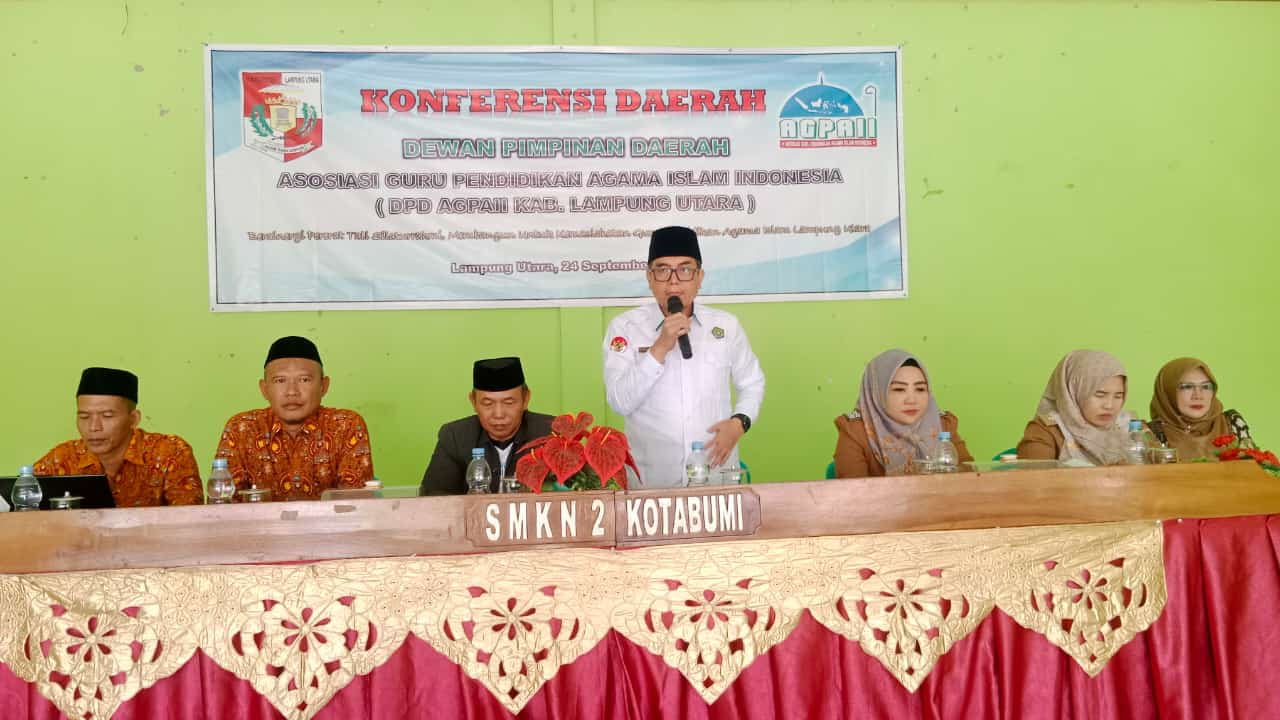 Laksanakan Konferda Dengan Penuh Tanggung Jawab, Kakankemenag Saat Buka kegiatan Konferensi Daerah (Konferda) Ke-1 AGPAII Kabupaten Lampung Utara