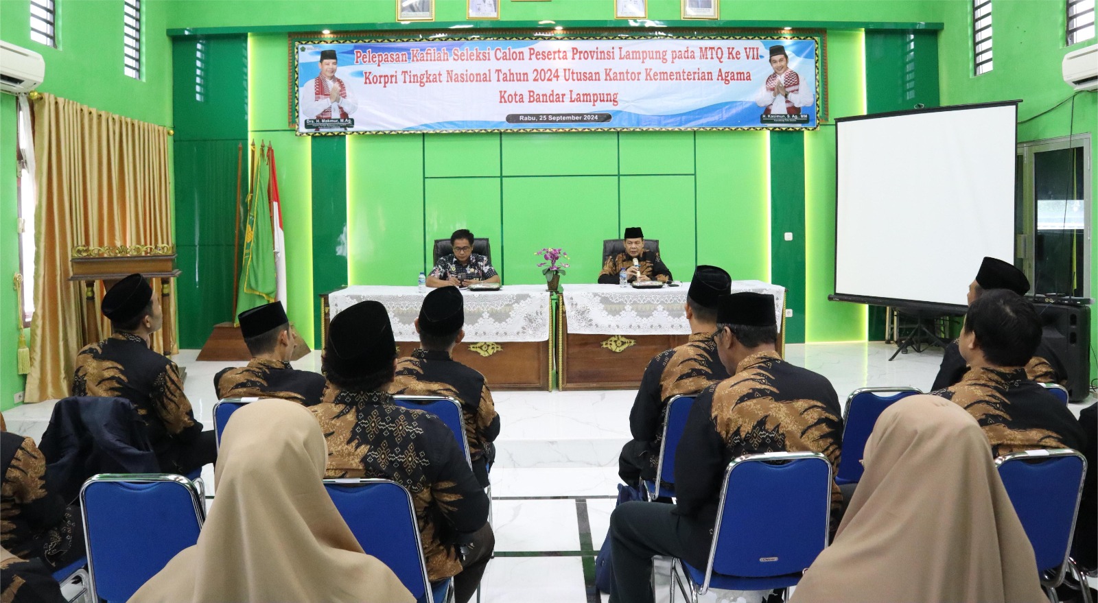 Ka KanKemenag Melepas Peserta Seleksi Kafilah MTQ Korpri VII Provinsi Lampung Tahun 2024