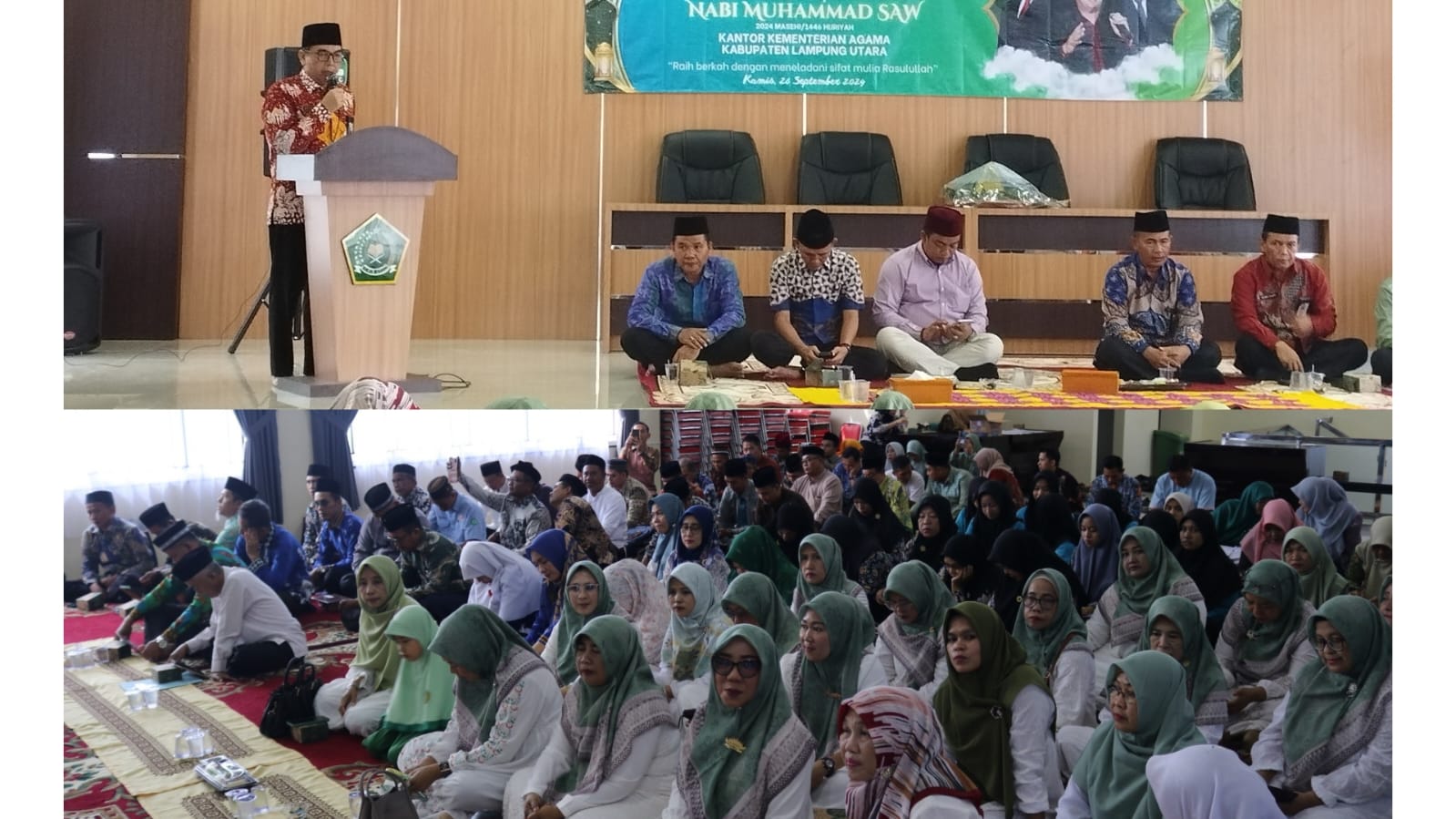 Gelar Peringatan Maulid Nabi Muhammad SAW Kepala Kankemenag Lampung Utara Mengajak Meneladani Akhlak dan Sifat Nabi