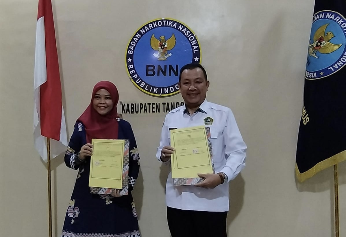Cegah Narkoba, MTsN 2 Tanggamus Lakukan MOU Dengan BNN Kabupaten Tanggamus