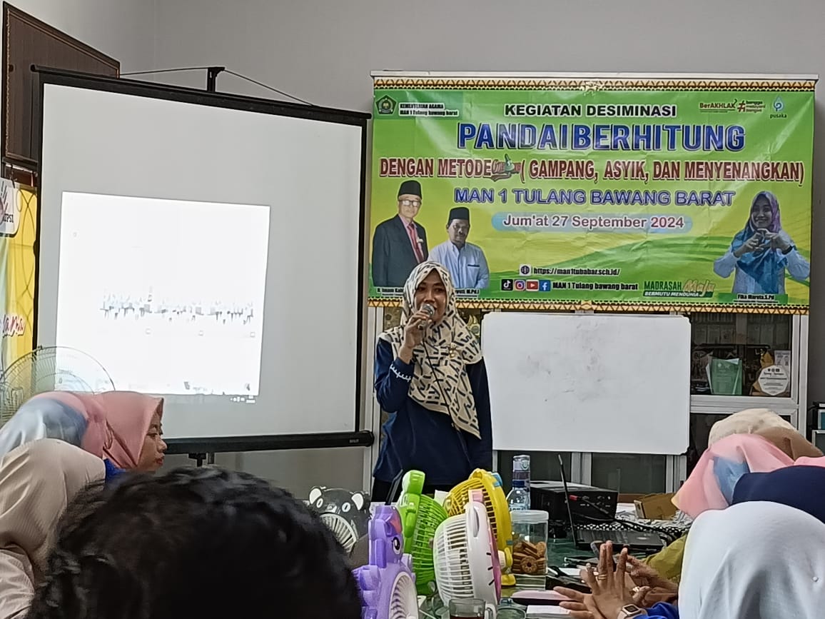 Diseminasi PANDAI BERHITUNG Menggunakan Metode Gasing di MAN 1 Tulang Bawang Barat