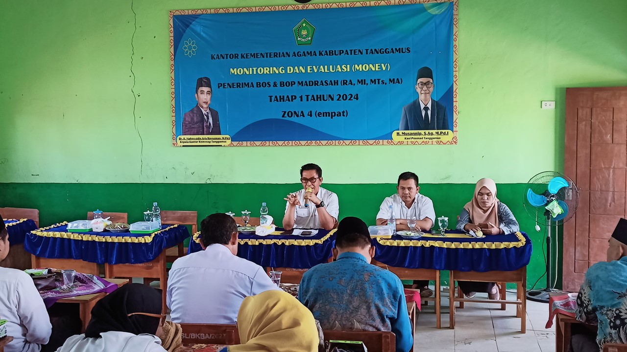 Monitoring Dana BOS dan BOP Madrasah Tahap 1 Tahun 2024 di Zona 4 Kemenag Tanggamus