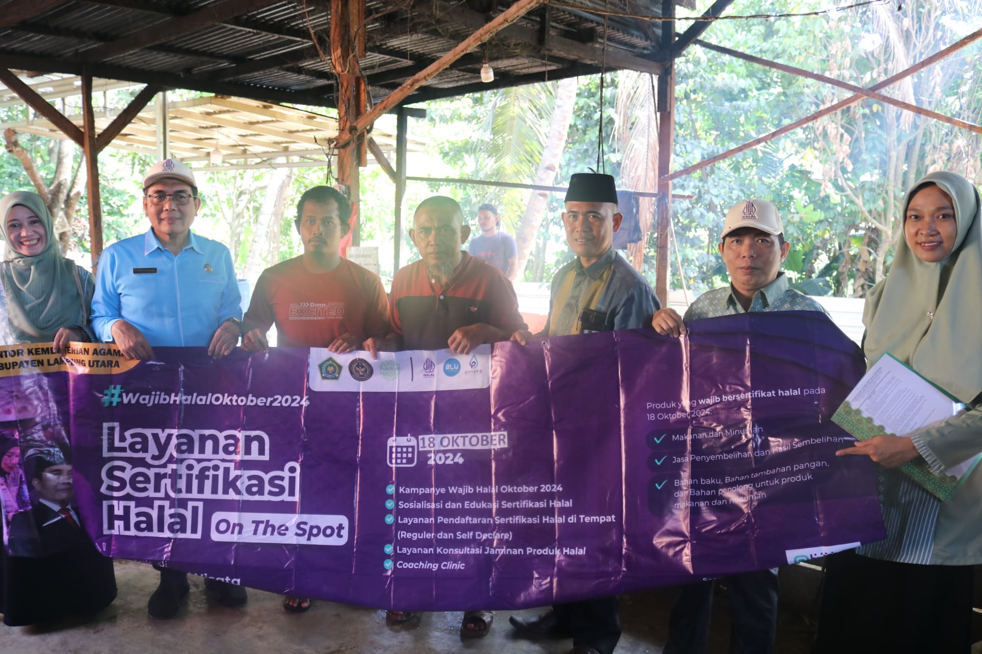 Kankemenag Bersama Tim Satgas Lampung Utara Sukseskan Pengawasan sertifikasi halal tahap pertama