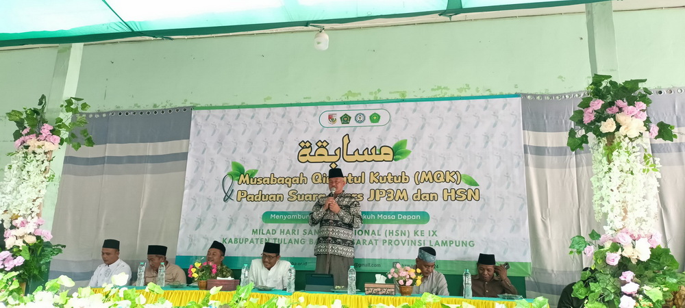 Rangkaian Peringatan Hari Santri, Kepala Kemenag Tubaba Membuka Musabaqah Qiraatul Kutub