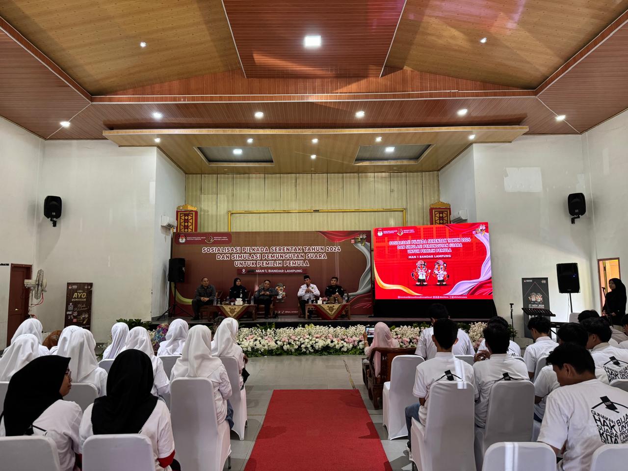 Siswa-Siswi MAN 1 Bandarlampung Ikuti Sosialisasi Pendidikan Pemilih Pemula