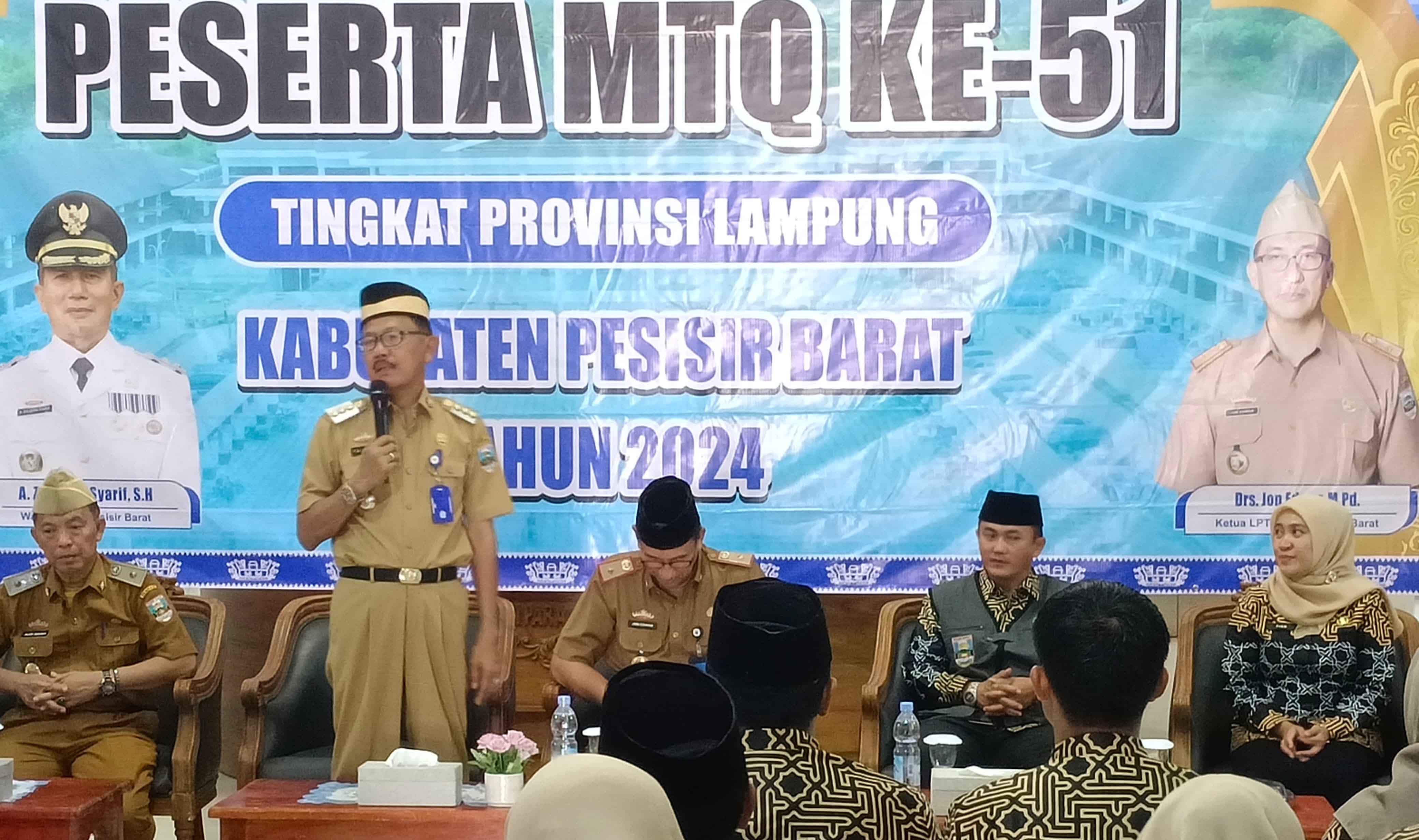 Kasi Bimas Islam Kemenag Pesisir Barat Hadiri Pelepasan Peserta MTQ ke-51 Tingkat Provinsi Lampung