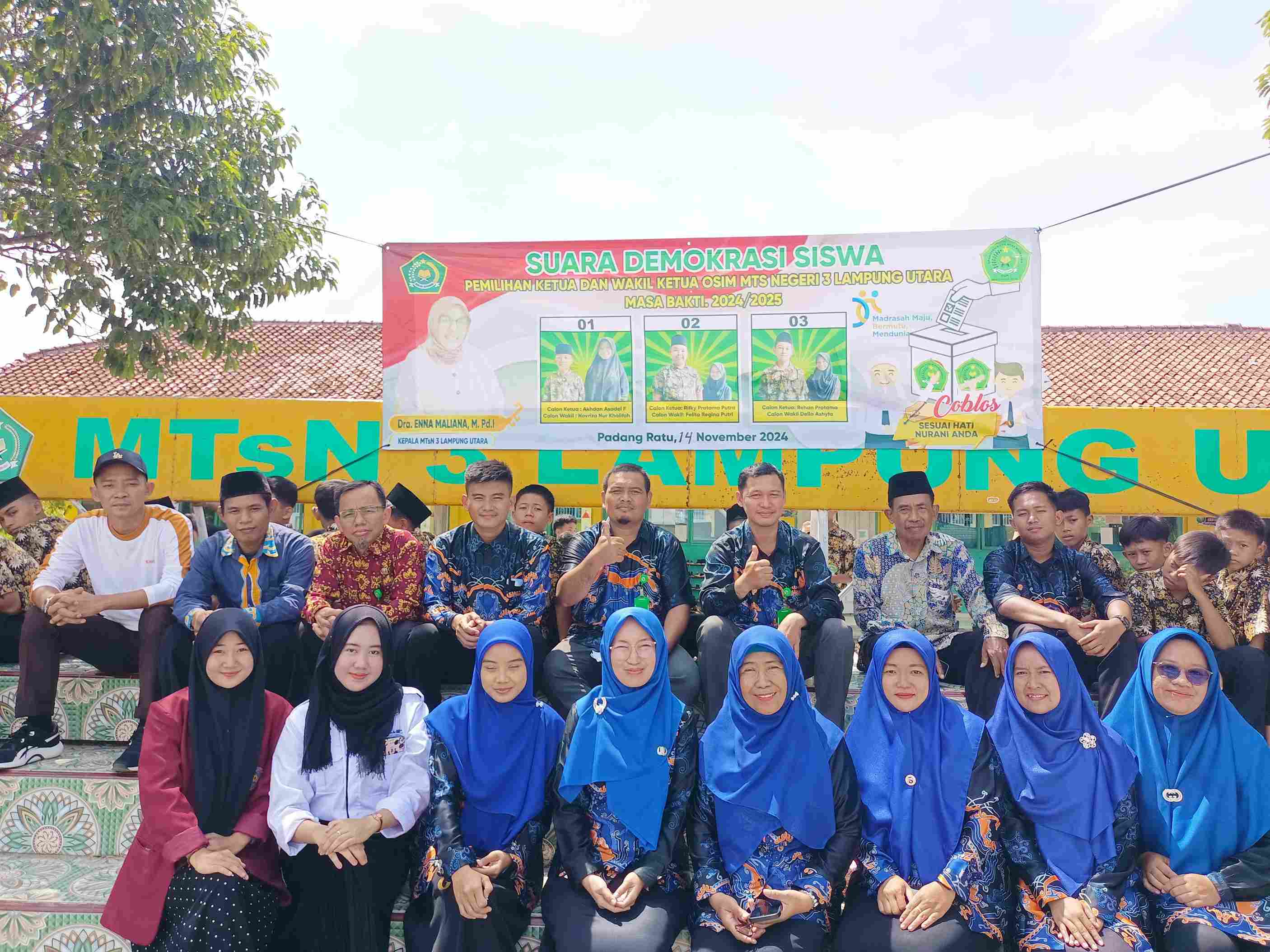 Suara Demokrasi Siswa, MTsN 3 Lampung Utara Laksanakan Pemilihan Ketua dan Wakil OSIM MTsN 3 Lampung Utara Masa Bhakti 2024-2025
