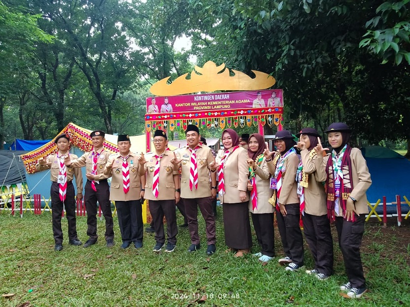 Siswa MTs Negeri 2 Bandar Lampung Ikuti Kegiatan Kemah Pramuka Madrasah Nasional 2024
