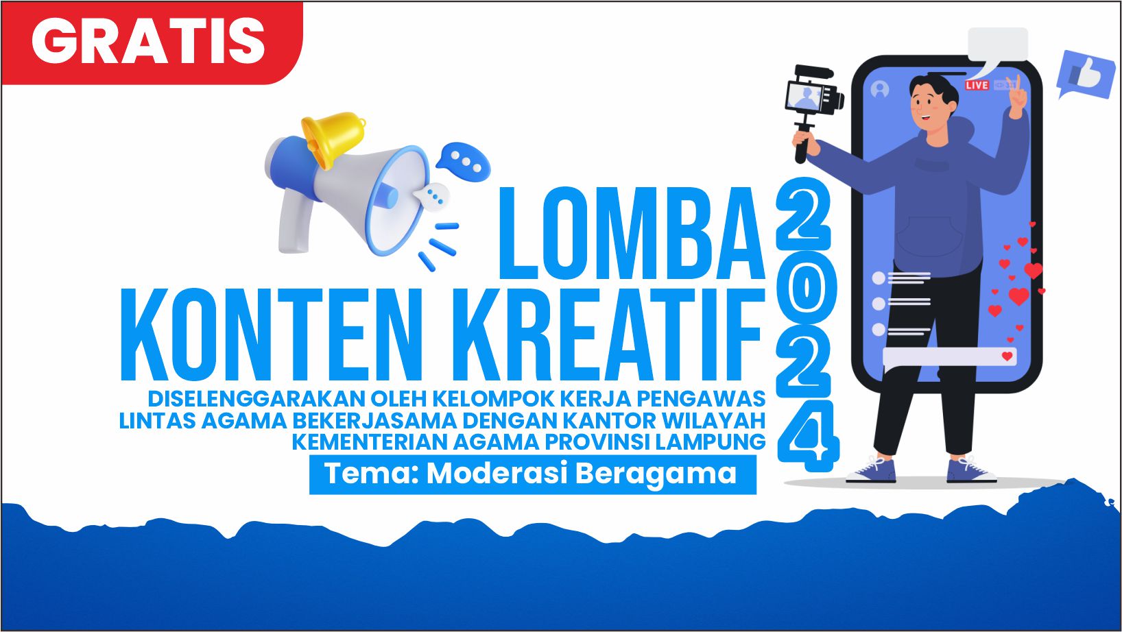 Pokjawas Lintas Agama Bekerja Sama dengan Kanwil Kemenag Lampung Gelar Lomba Konten Kreatif Moderasi Beragama, Berikut Syarat dan Ketentuannya..