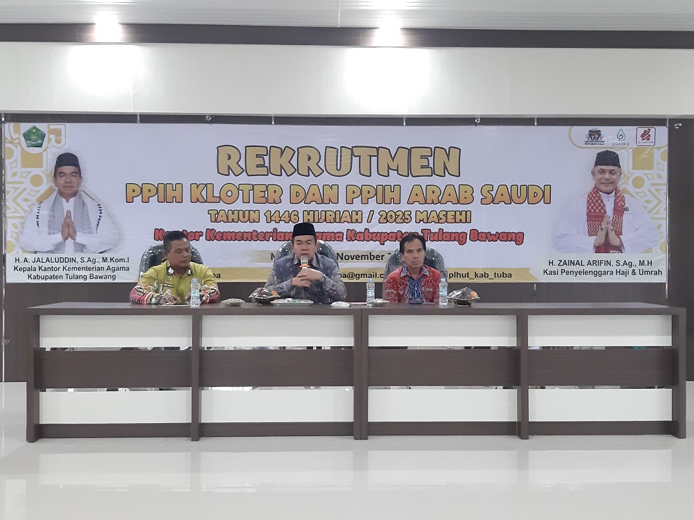Kakankemenag Tulang Bawang Berikan Pengarahan Kepada Para Calon Peserta PPIH Kloter Dan PPIH Arab Saudi