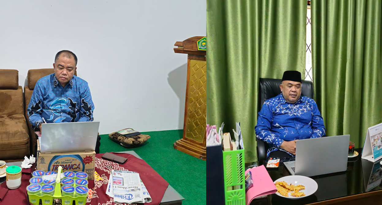 Kepala Kantor dan Kasubbag TU Kemenag Pesisir Barat Ikuti Rapat Koordinasi Kanwil Kemenag Provinsi Lampung Secara Virtual