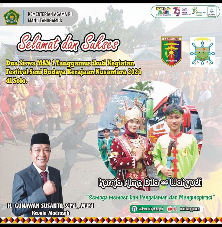 Dua Peserta Didik MAN 1 Tanggamus Ikut Berpartisipasi dalam Festival Keraton Nusantara