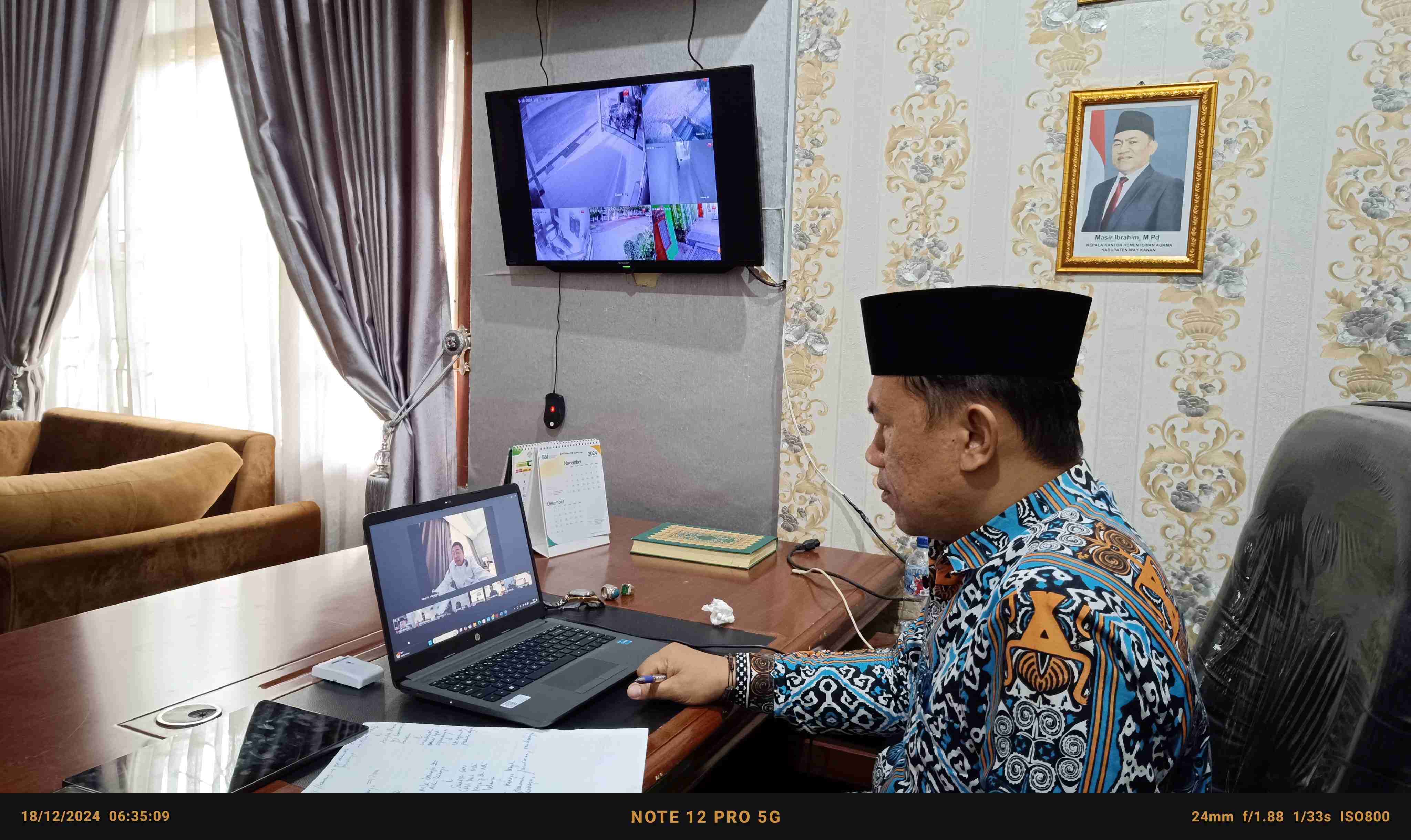 Kemenag Way Kanan Ikuti Rapat Koordinasi dengan Kanwil Kemenag Lampung Secara Virtual