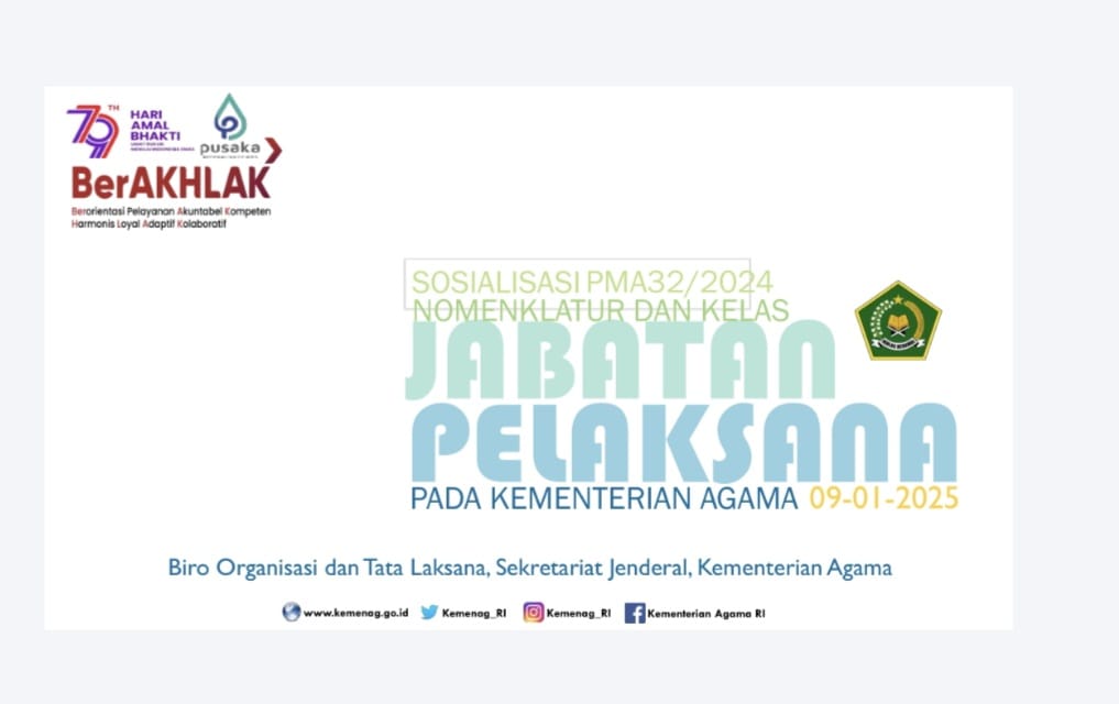 Kepala MTsN 1 Lampung Utara Ikuti Sosialisasi PMA 32 Tahun 2024 Tentang Nomenklatur Jabatan Pelaksana