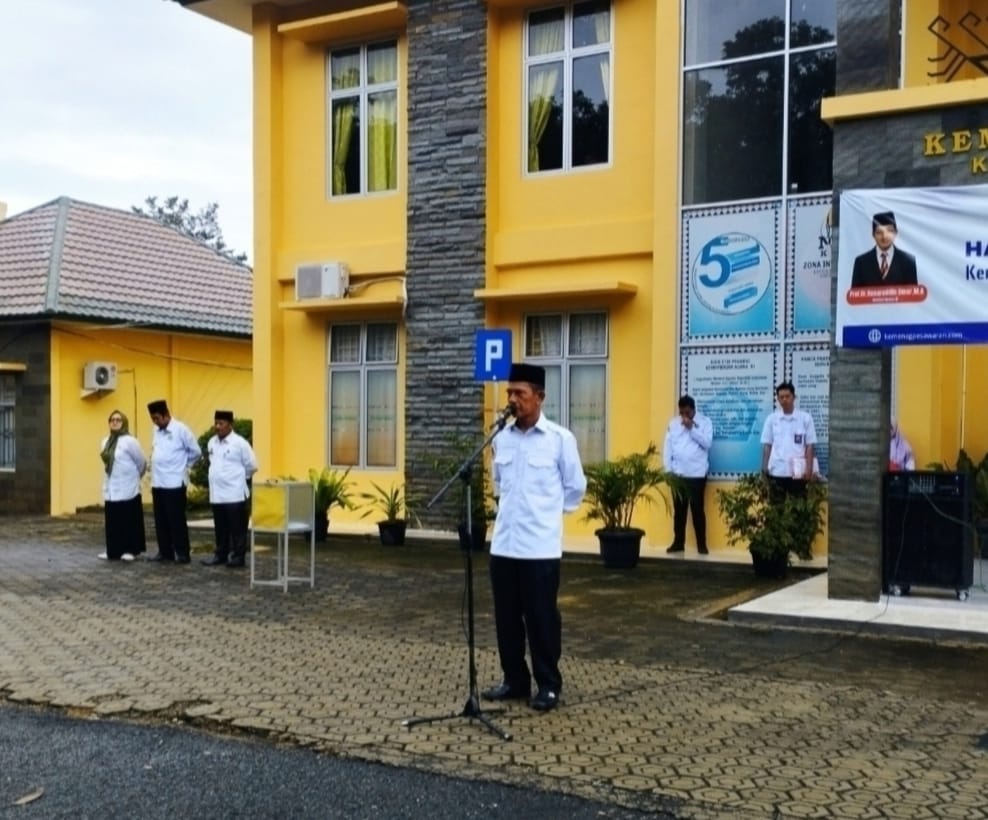 Apel Pagi Kepala Kemenag Pesawaran Sampaikan Tantangan dan Tanggung Jawab ASN