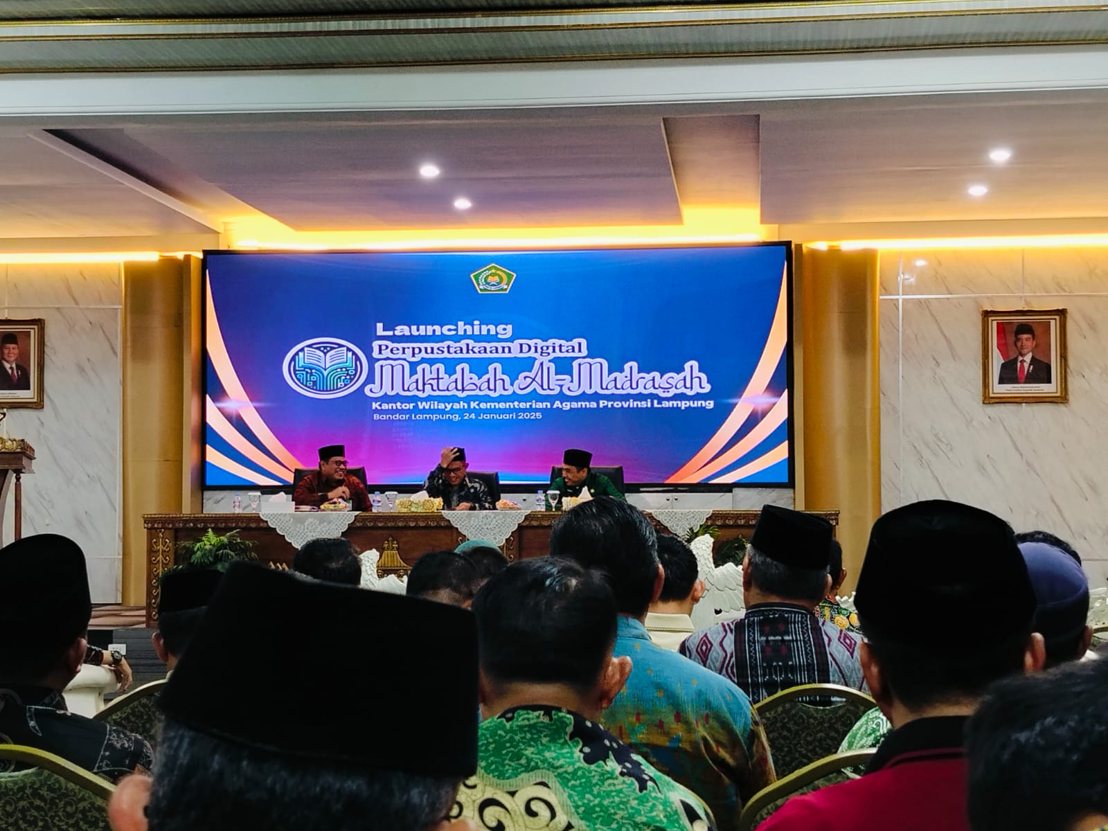 Kepala MTsN 2 Way Kanan Hadiri Peluncuran Perpustakaan Digital "Maktabah Al Madrasah" oleh Kakanwil Kemenag Lampung