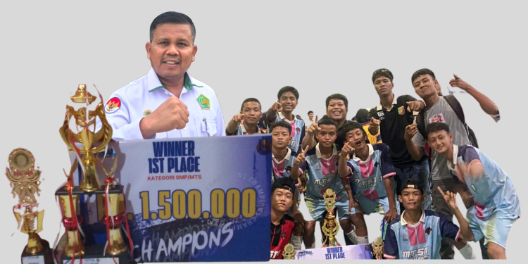 MTsN 1 Lampung Utara Juara Futsal Bupati Cup 2025, Kalahkan SMPN 03 Kotabumi dalam Adu Penalti