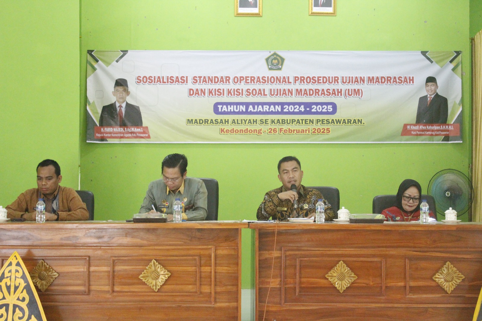 Kasi Penmad Kemenag Pesawaran Membuka Sosialiasi SOP Dan Kisi-Kisi Soal UM Jenjang Aliyah