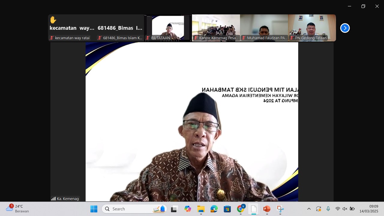 Kepala Kemenag Pesawaran Apresiasi Inovasi E-Court Pengadilan Agama Gedongtataan