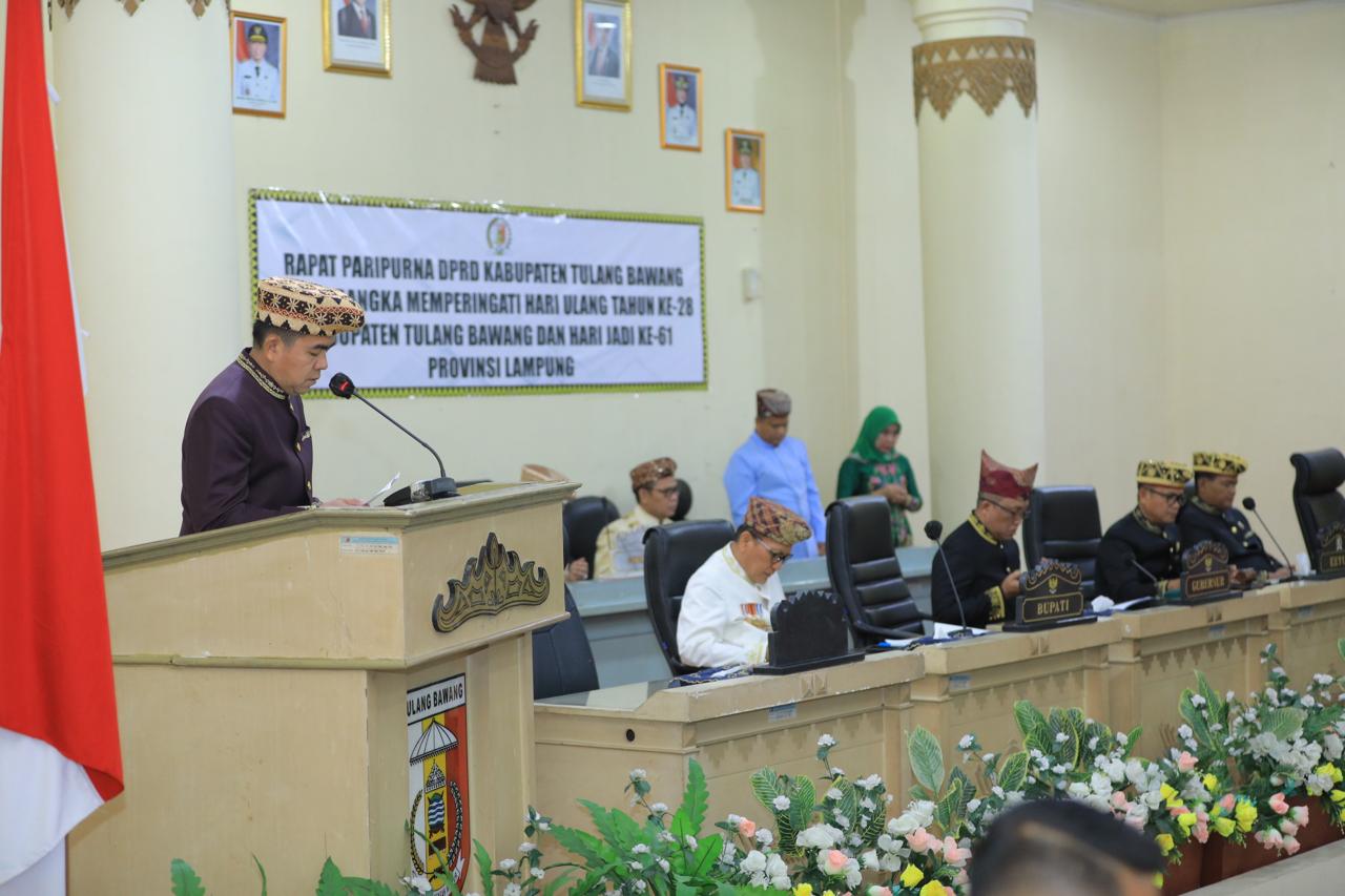 Kakankemenag Tulang Bawang Hadiri Rapat Paripurna DPRD dalam Rangka HUT Ke-28 Kabupaten Tulang Bawang dan HUT ke-61 Provinsi Lampung