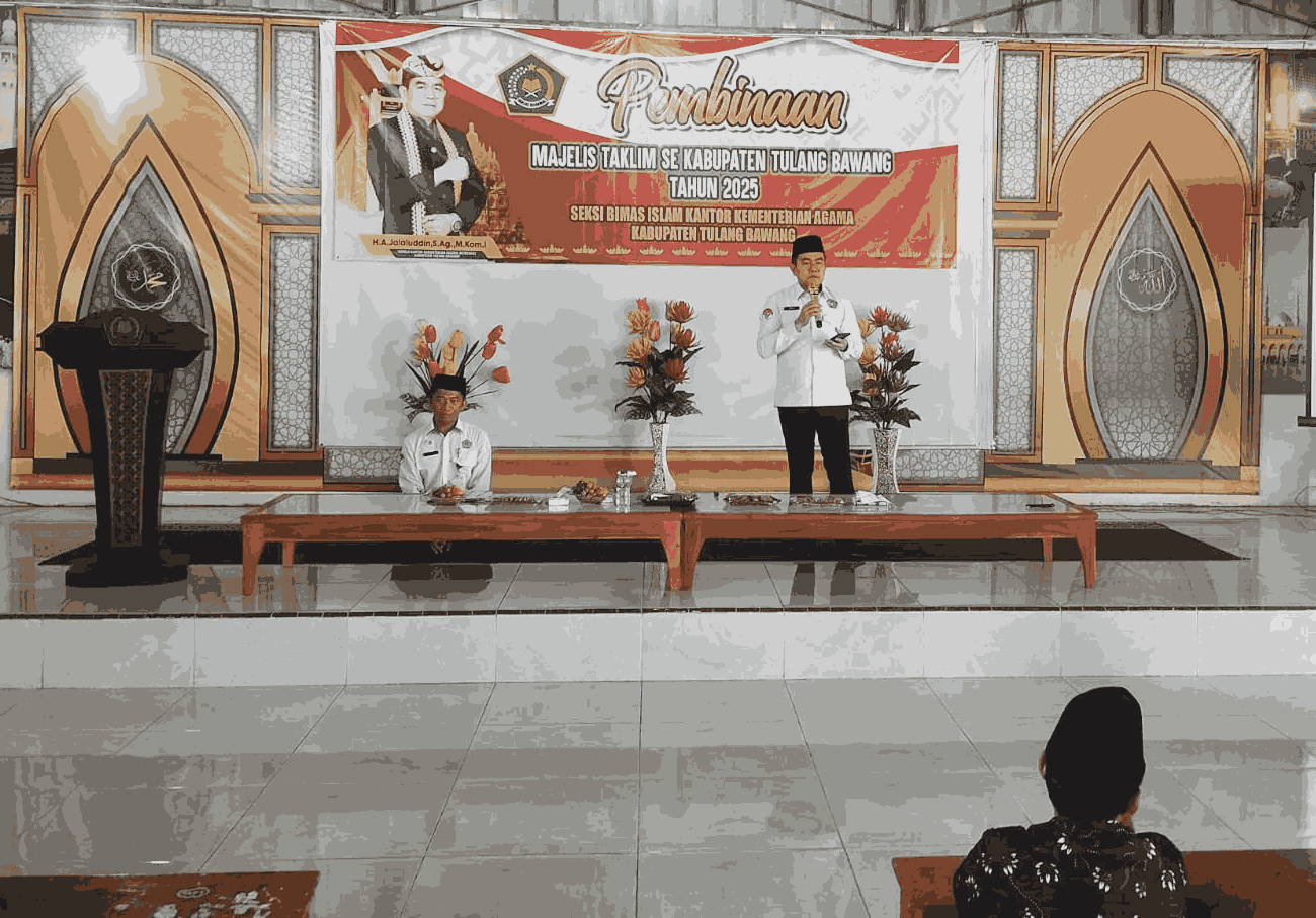 Kakankemenag Tulang Bawang Sampaikan Strategi Dakwah Digital dalam Pembinaan Majelis Taklim.
