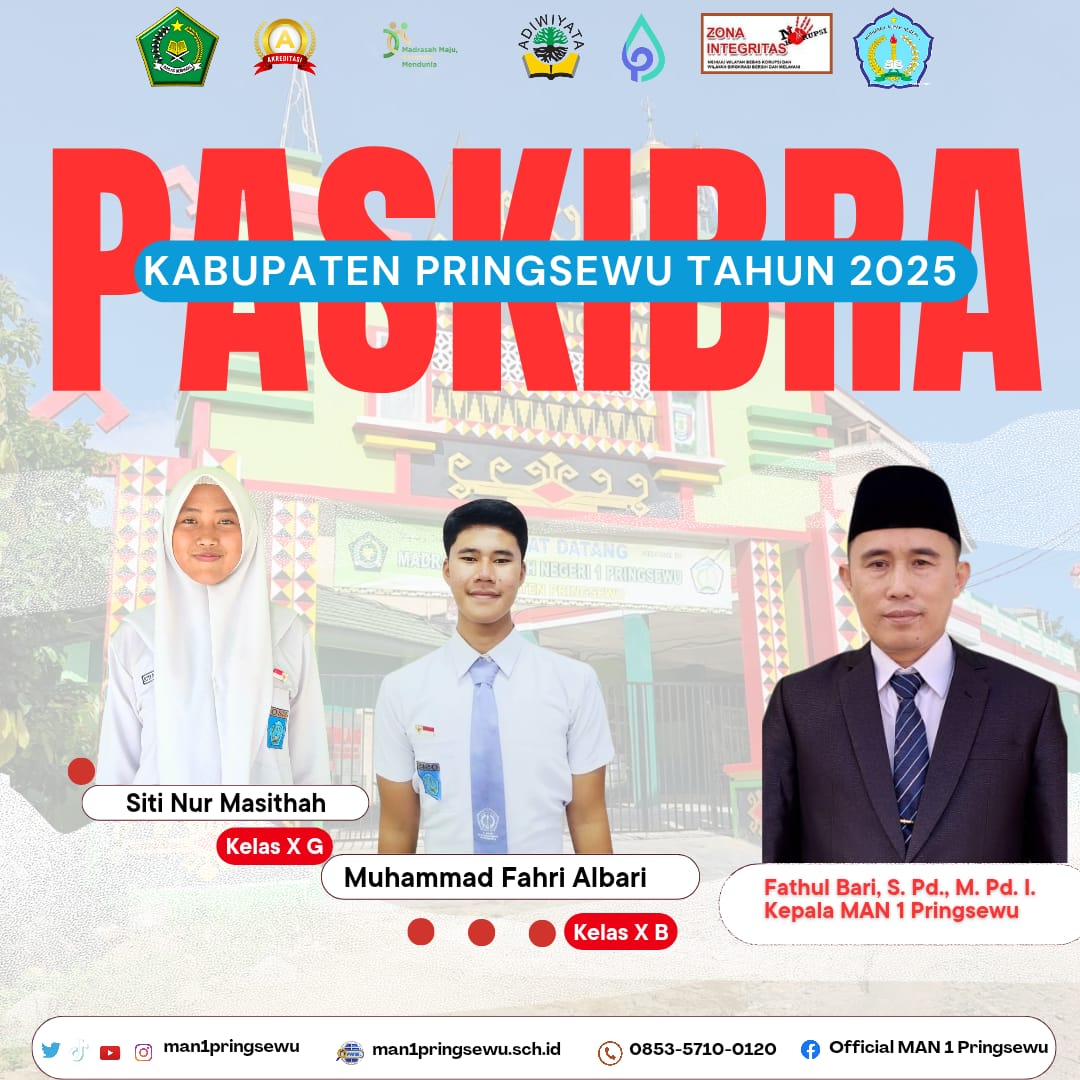 Dua Siswa MAN 1 Pringsewu Lolos Jadi Paskibraka Kabupaten Pringsewu Tahun 2025