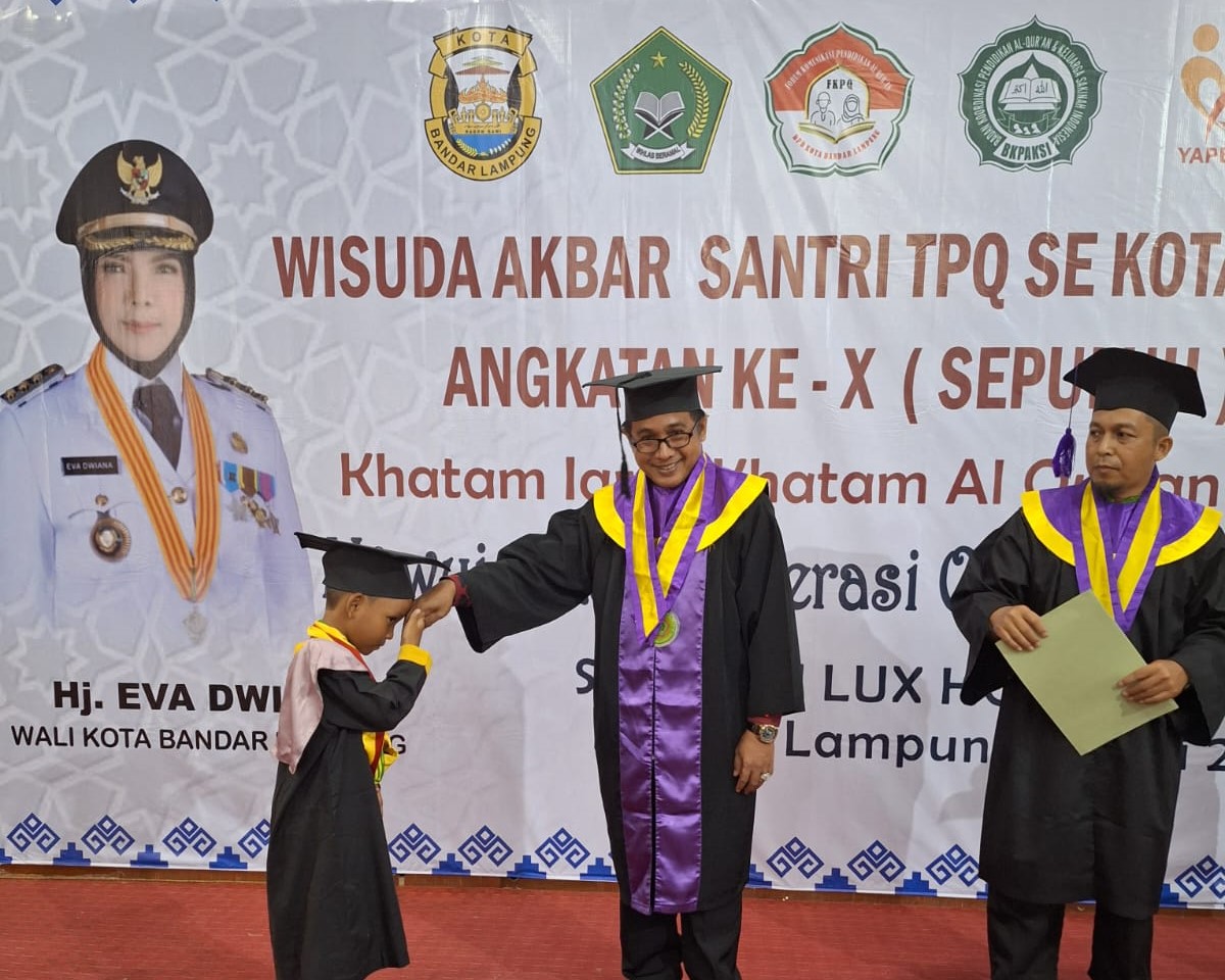 Ratusan Santri TPQ Kota Bandar Lampung Diwisuda, Kemenag Dorong Penguatan Pendidikan Al-Qur’an Sejak Dini