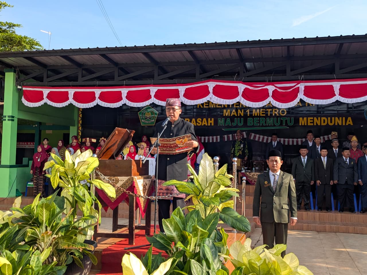 Kemenag Kota Metro Gelar Upacara HUT RI ke-80: Bersatu, Berdaulat, Rakyat Sejahtera, Indonesia Maju
