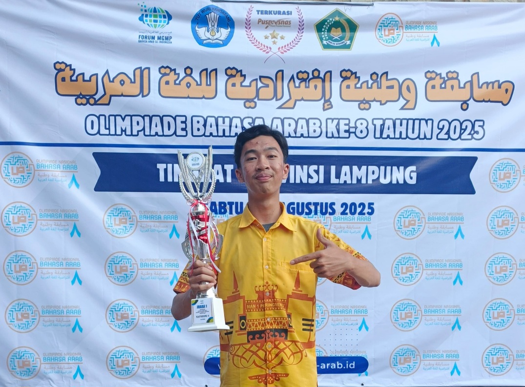 Selamat, Raffi Siswa MAN 1 Pringsewu Raih Juara 1 Olimpiade Bahasa Arab ke-8 Tingkat Provinsi Lampung, Siap Menuju Nasional