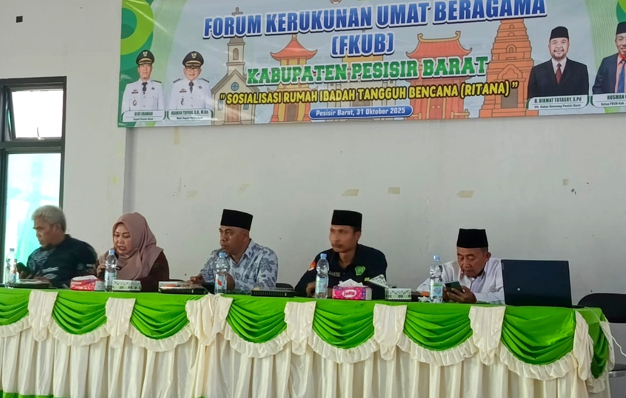 Bangun Ketangguhan Rumah Ibadah, Kemenag Pesisir Barat Hadiri Sosialisasi Rumah Ibadah Tangguh Bencana