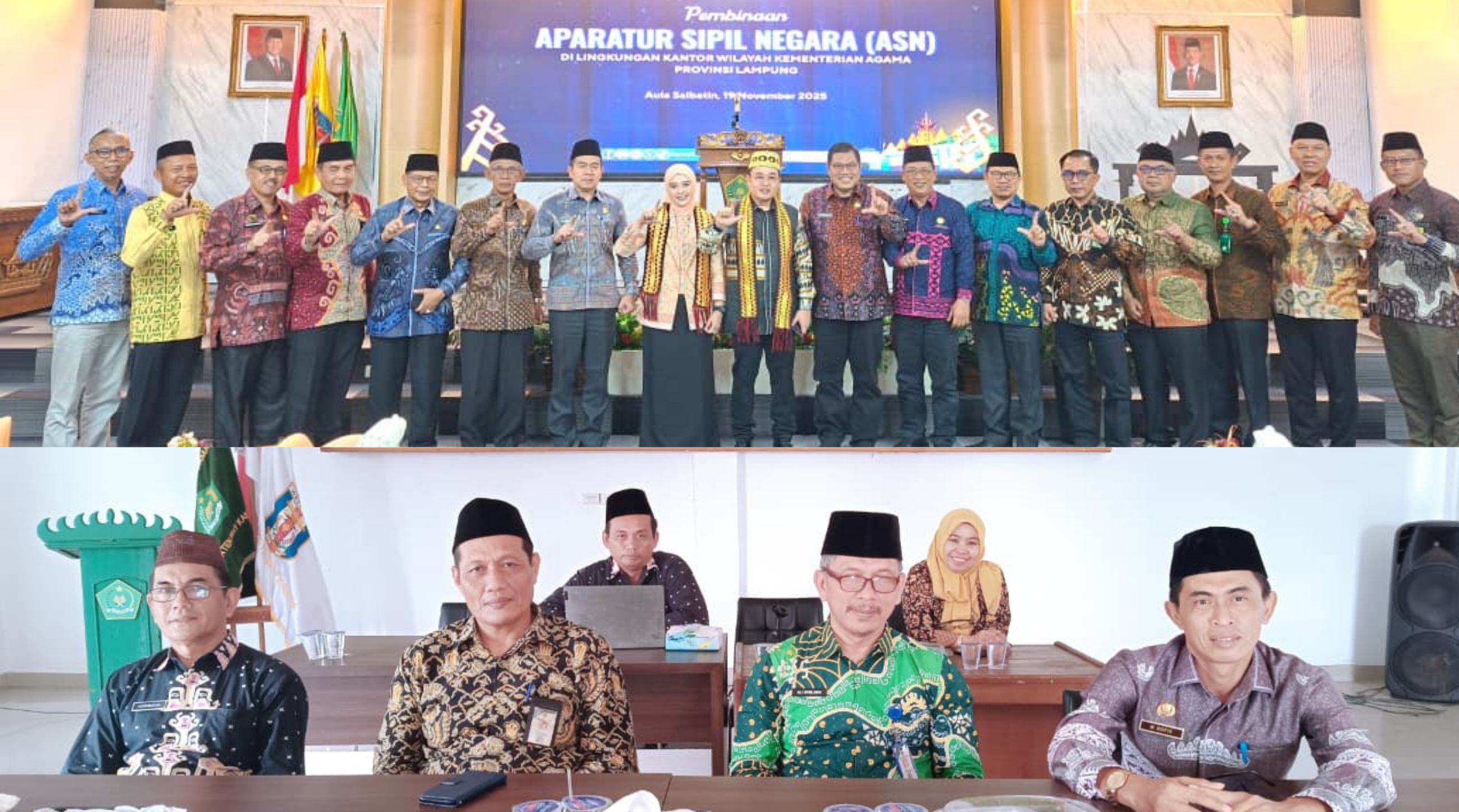 Pembinaan ASN dan Penyambutan Kakanwil Kemenag Lampung Diikuti oleh Jajaran Kemenag Way Kanan secara Daring dan Luring