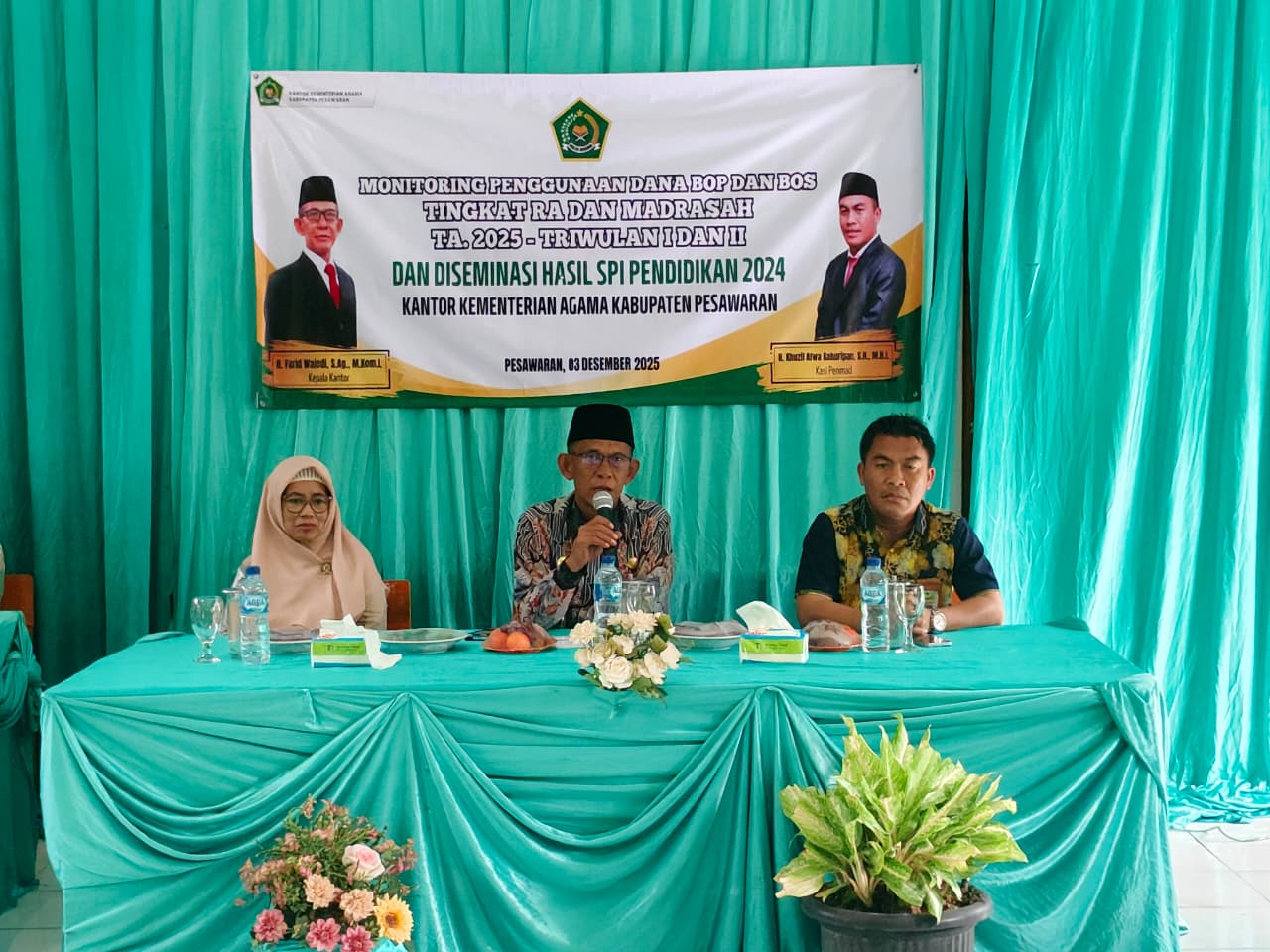 Kepala Kemenag Pesawaran Hadiri Monitoring Penggunaan Dana BOS dan Desiminasi Hasil SPI Pendidikan 2024