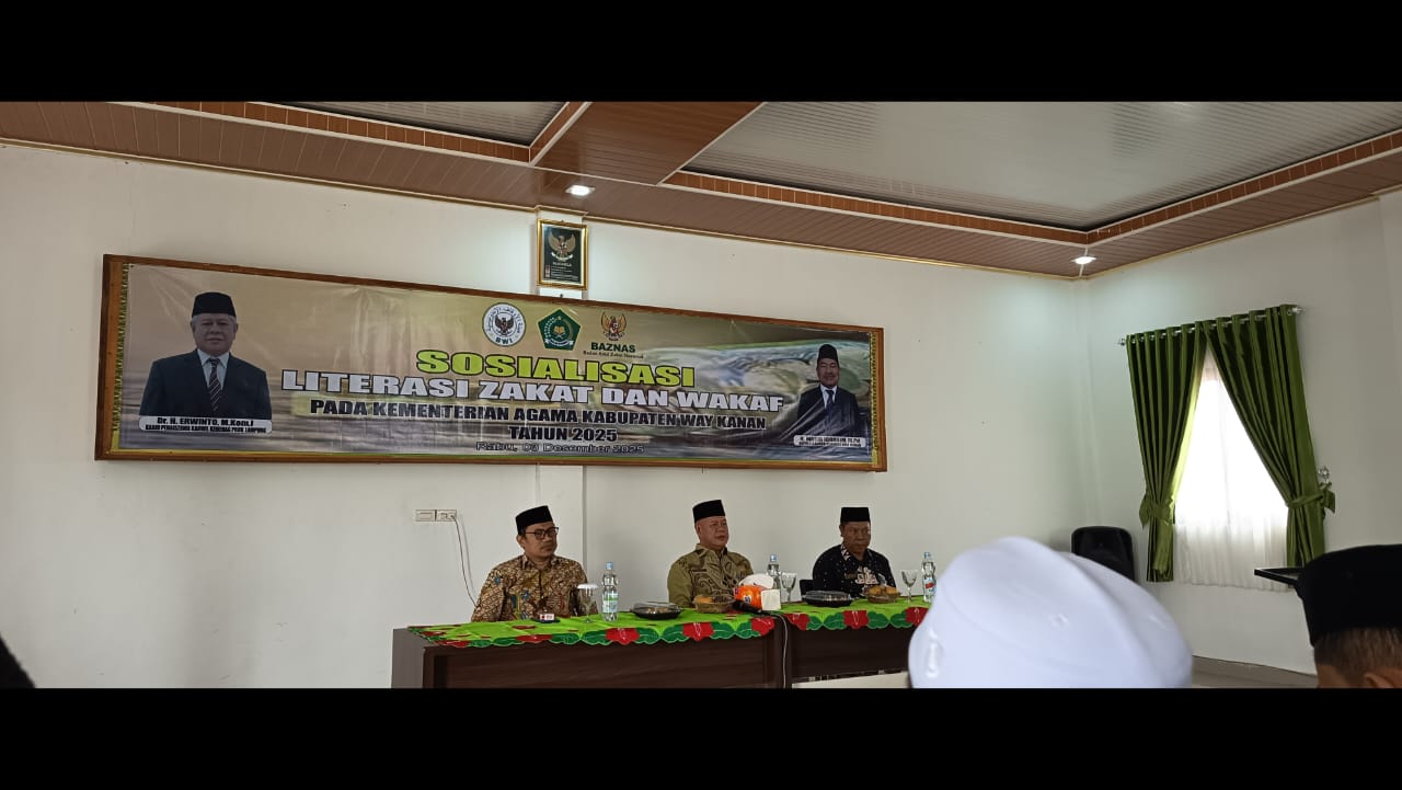 Penyuluh Agama KUA Kasui Ikuti Sosialisasi Zakat dan Wakaf di Aula Amal Bhakti Kemenag Way Kanan