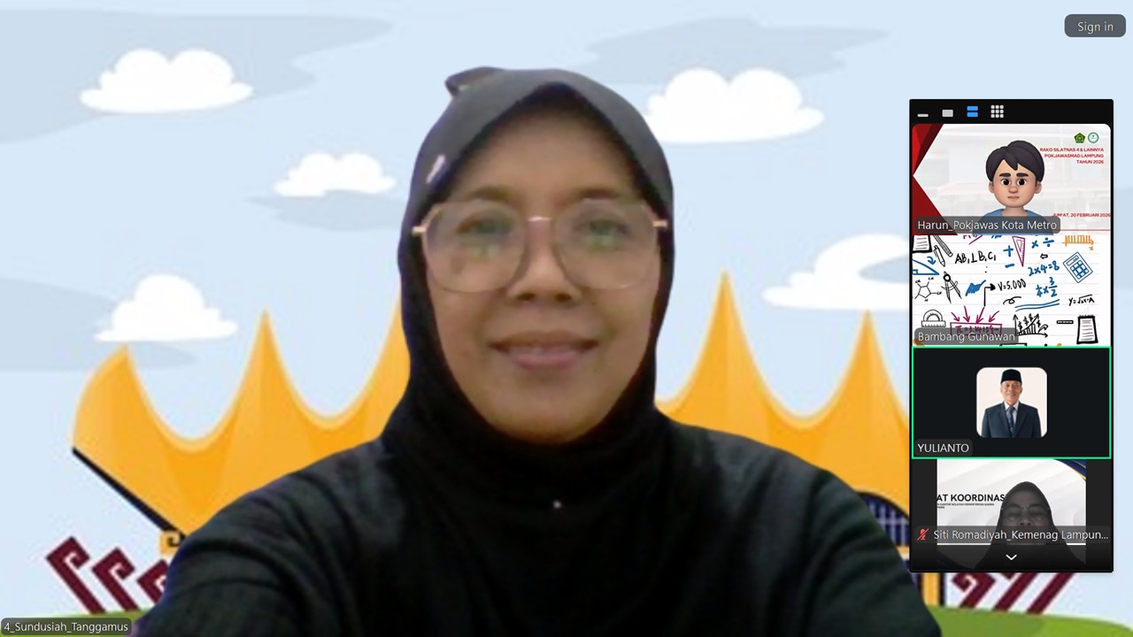 Pengawas Madrasah Tanggamus Ikuti Pendampingan Madrasah Inklusif Provinsi Lampung Secara Virtual