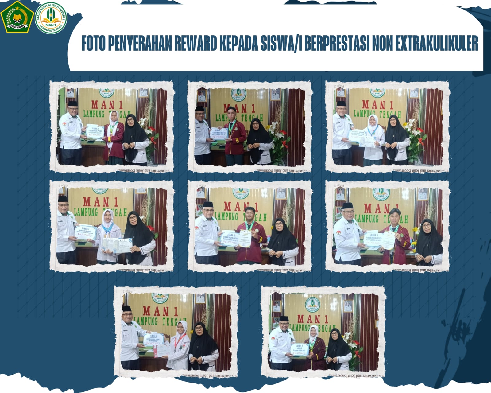 *Delapan Siswa Berprestasi Terima Apresiasi, MAN 1 Lampung Tengah Tegaskan Komitmen Kembangkan Bakat Siswa*