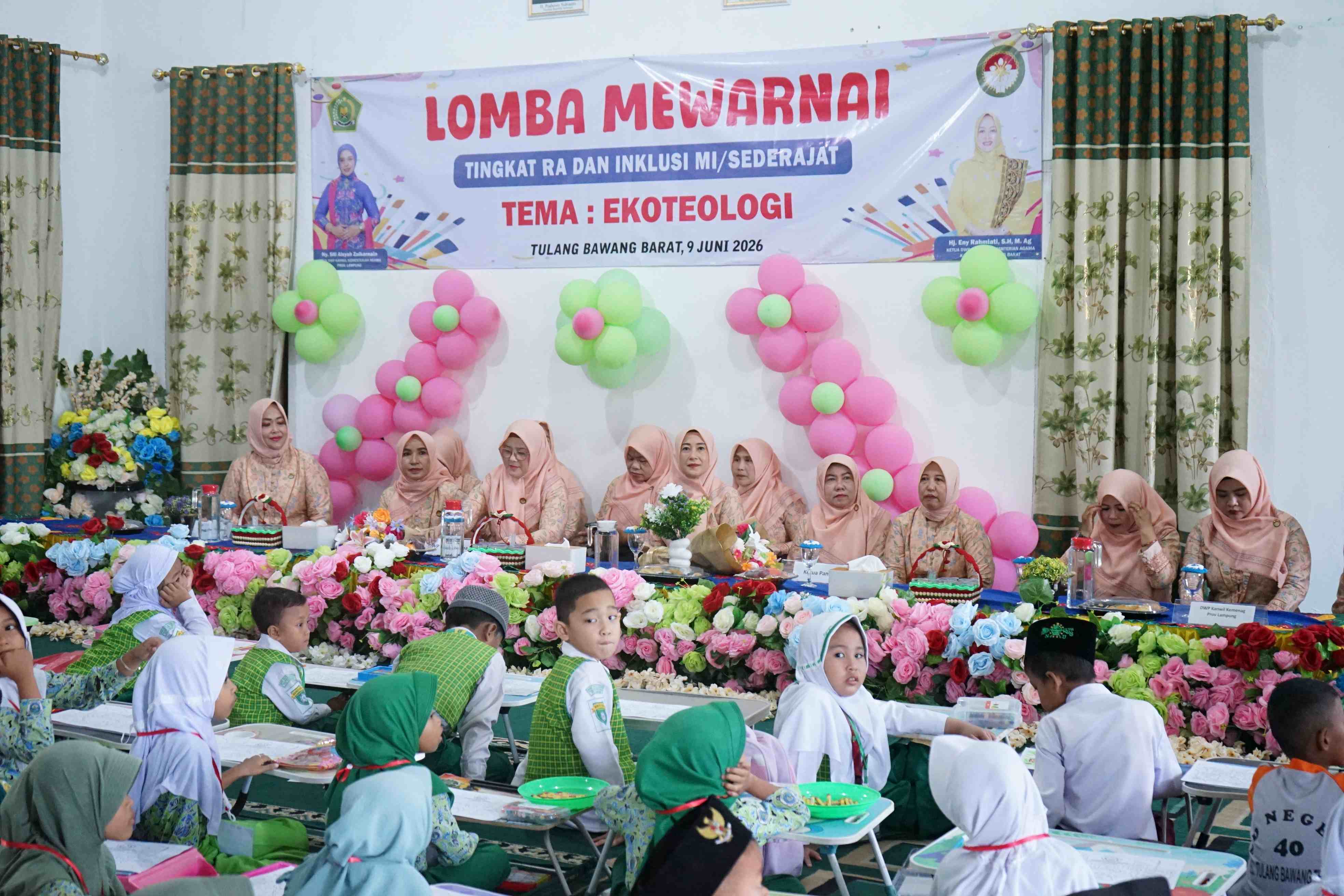 Lewat Mewarnai, DWP Kemenag Tubaba Kenalkan Ekoteologi Pada Anak