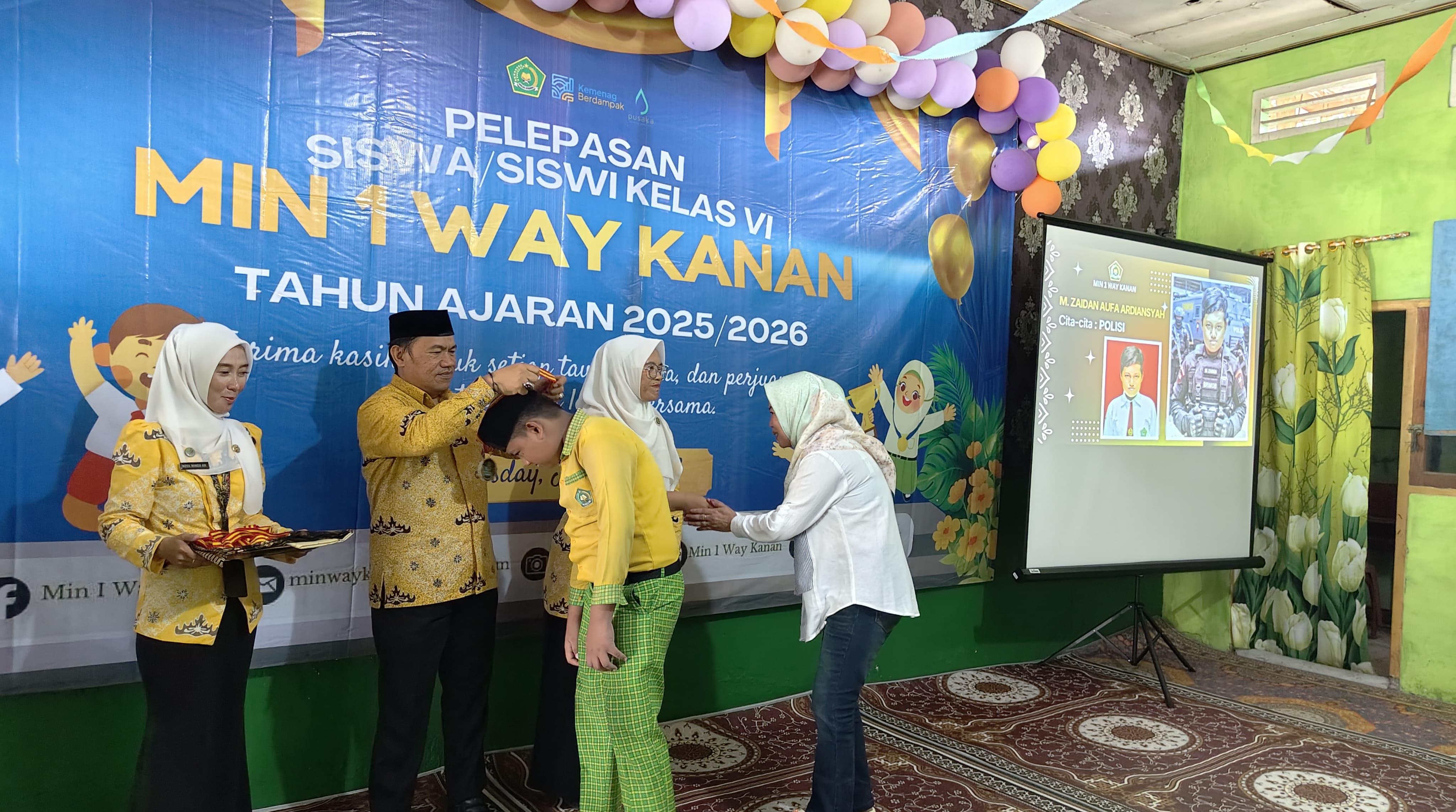 Meriah Dan Penuh Haru, MIN 1 Way Kanan Gelar Pelepasan Siswa Kelas VI TP.2025/2026