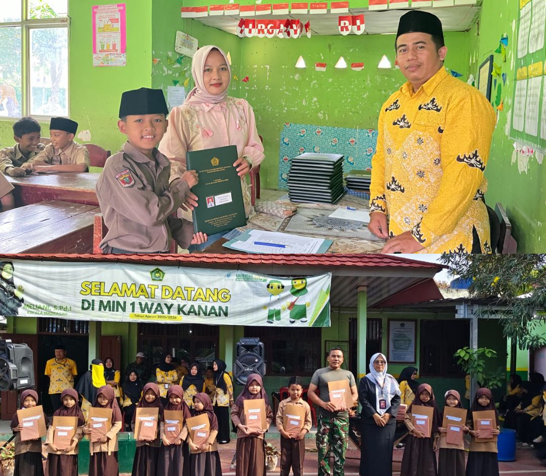 Pembagian Rapor Semester Genap, MIN 1 Way Kanan Beri Reward Bagi Siswa Berprestasi