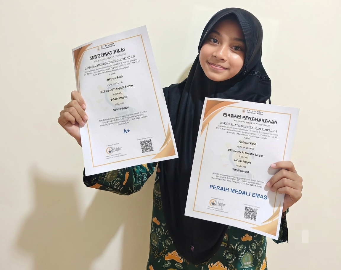 Prestasi Nasional Kembali Diraih Madrasah Lampung Tengah, Siswi MTs Ma’arif 11 Raih Medali Emas