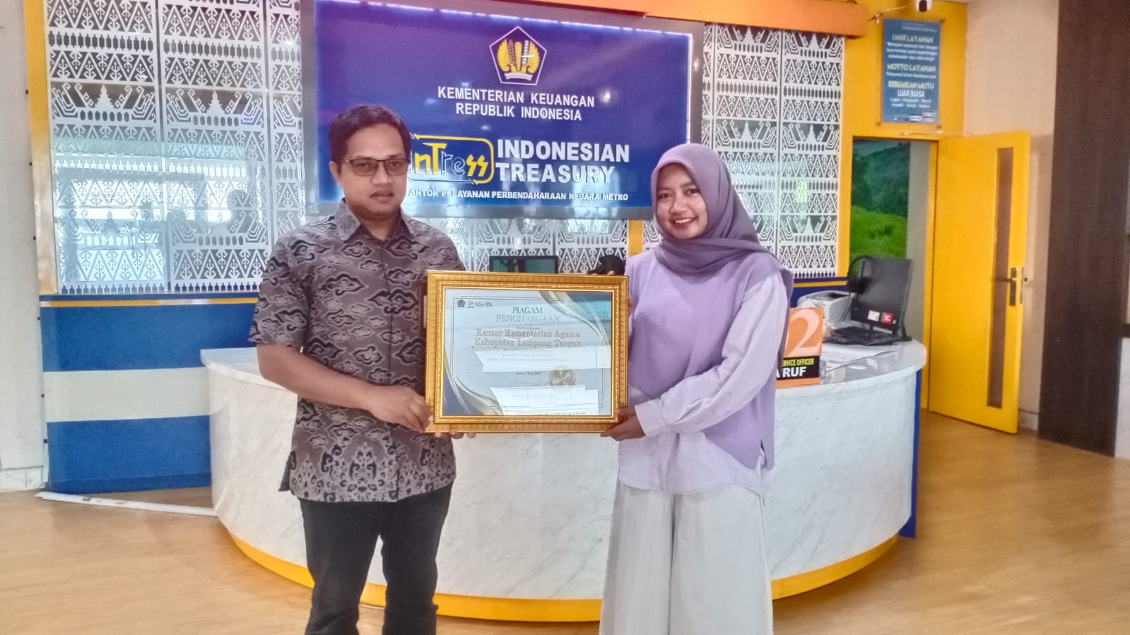 Kemenag Lampung Tengah Buktikan Tata Kelola Keuangan Berkualitas Lewat Penghargaan KPPN Metro