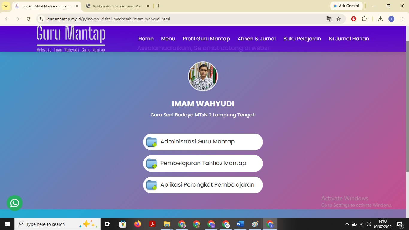 Manfaatkan Libur Sekolah, Guru MTsN 2 Lampung Tengah Ciptakan Beragam Aplikasi Digital Untuk Mendukung Transformasi Madrasah