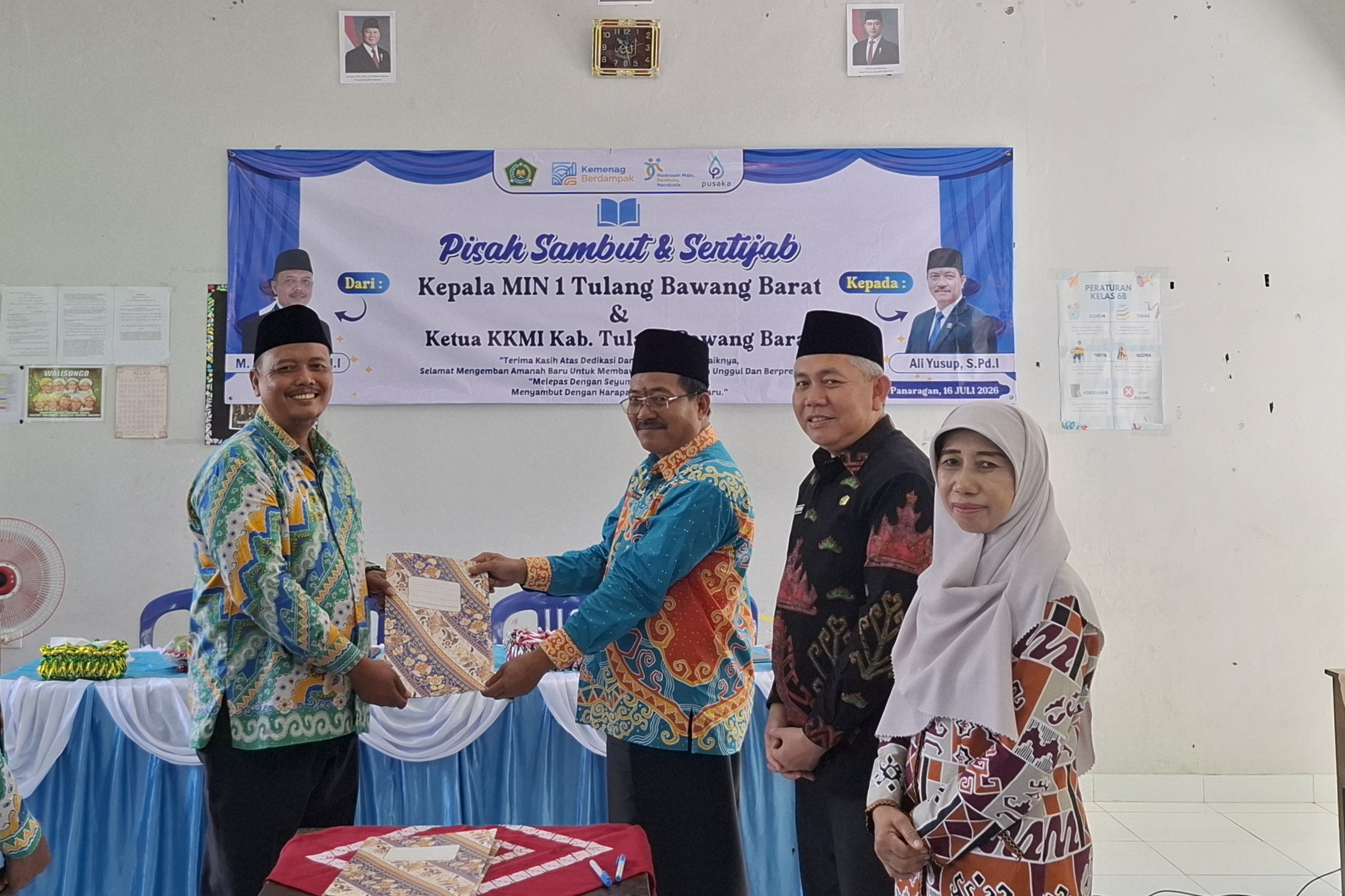 Serah Terima Jabatan Kepala MIN 1 Tubaba, Kemenag Tubaba Dorong Peningkatan Mutu Madrasah